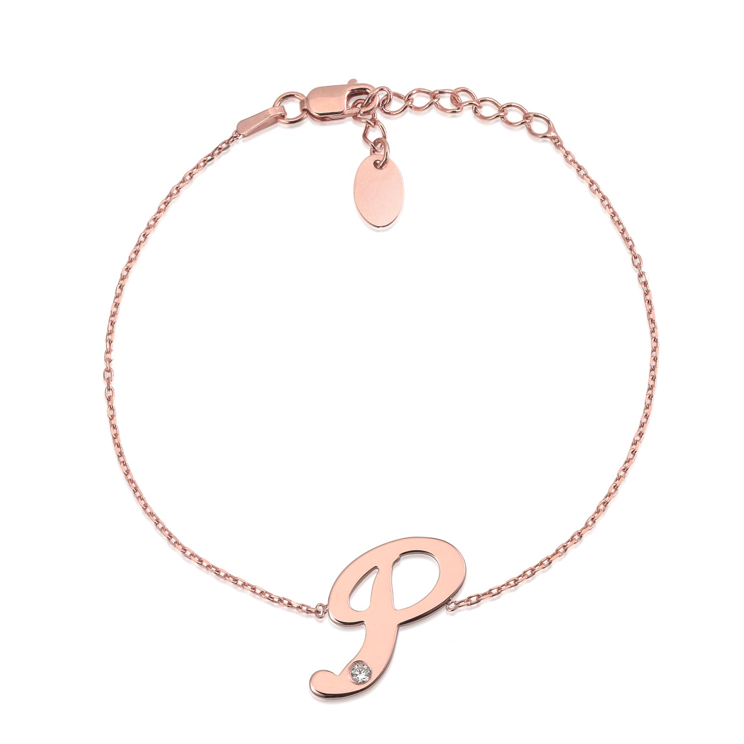 Buy Alphabet Initial S Silver Rhodium Plated Bracelet at