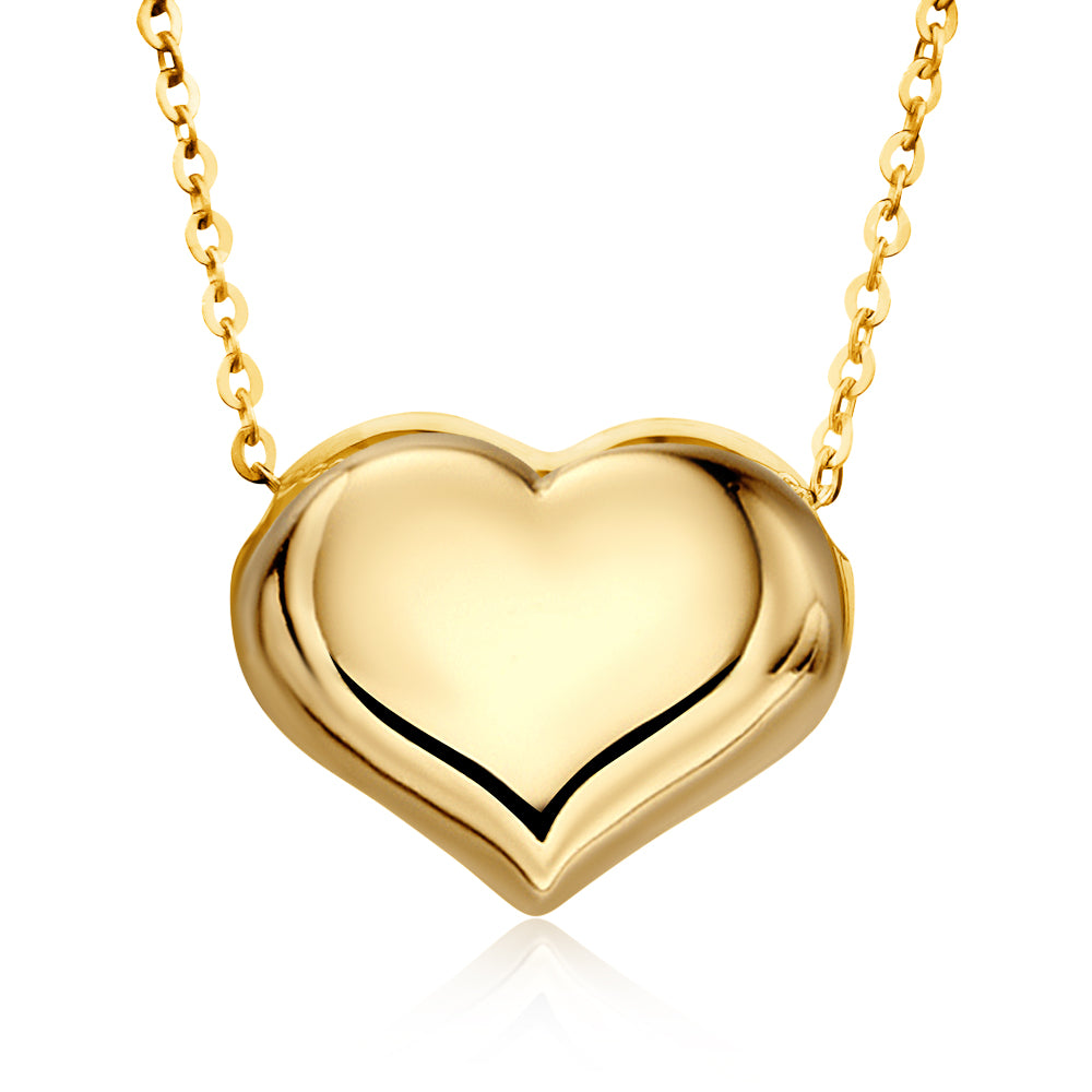 18KW YELLOW SAPPHIRE PUFF HEART NECKLACE – Barry Peterson Jewelers